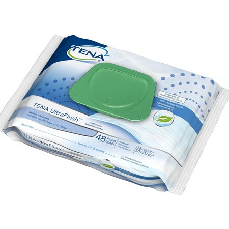 TENA UltraFlush Adult Wipe or Washcloth 7.5 x 12.5", PK 48 65726